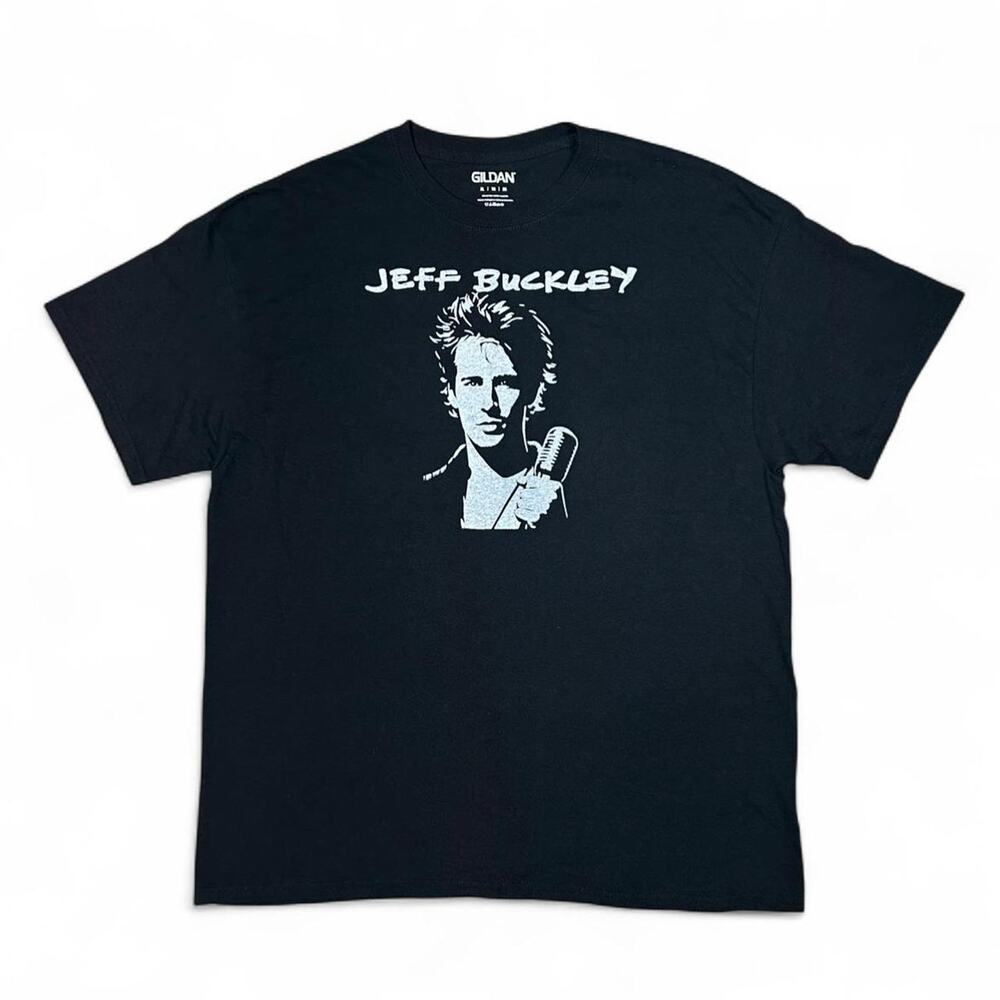 Jeff buckley graphic screen printed on Gildan black T-shirt